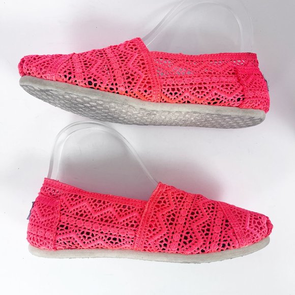2/$14 Toms Neon Lace Slip Ons W7.5 - Picture 5 of 7